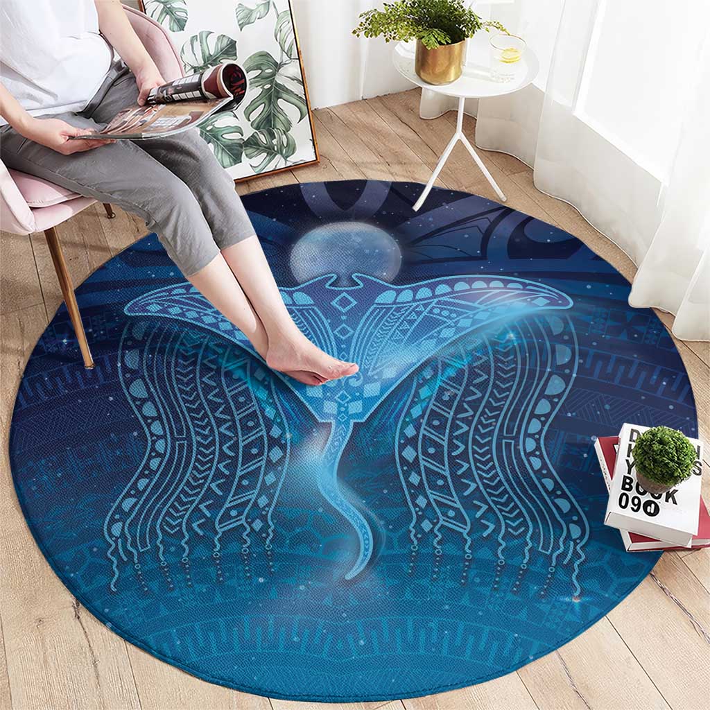 Polynesia Manta Ray Round Carpet Let's The Sea Set You Free - Polynesian Pride