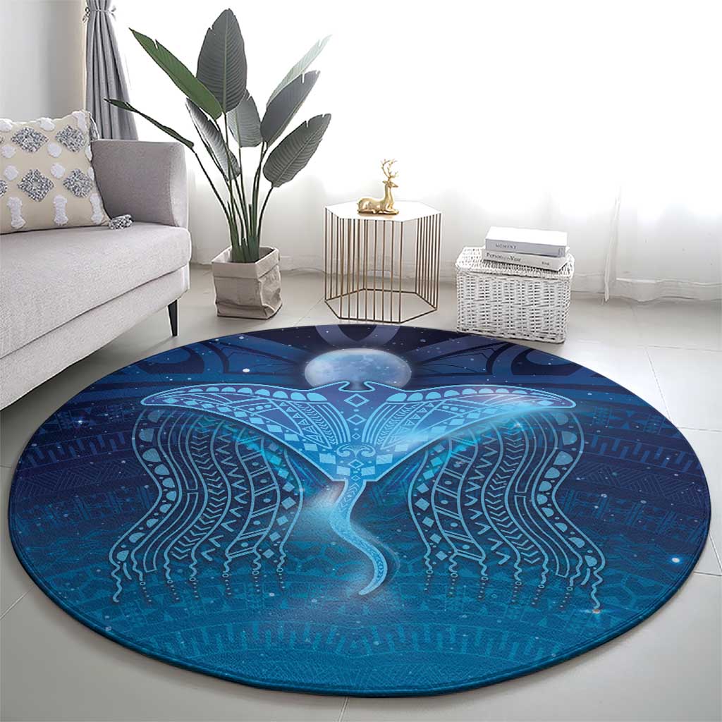 Polynesia Manta Ray Round Carpet Let's The Sea Set You Free - Polynesian Pride