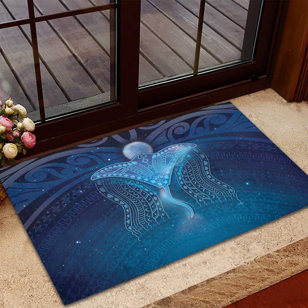 Polynesia Manta Ray Rubber Doormat Let's The Sea Set You Free - Polynesian Pride