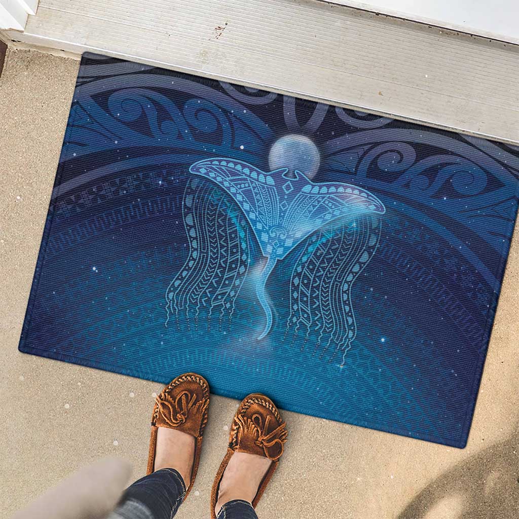 Polynesia Manta Ray Rubber Doormat Let's The Sea Set You Free - Polynesian Pride