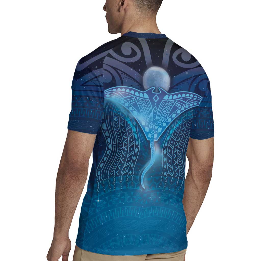 Polynesia Manta Ray Rugby Jersey Let's The Sea Set You Free - Polynesian Pride