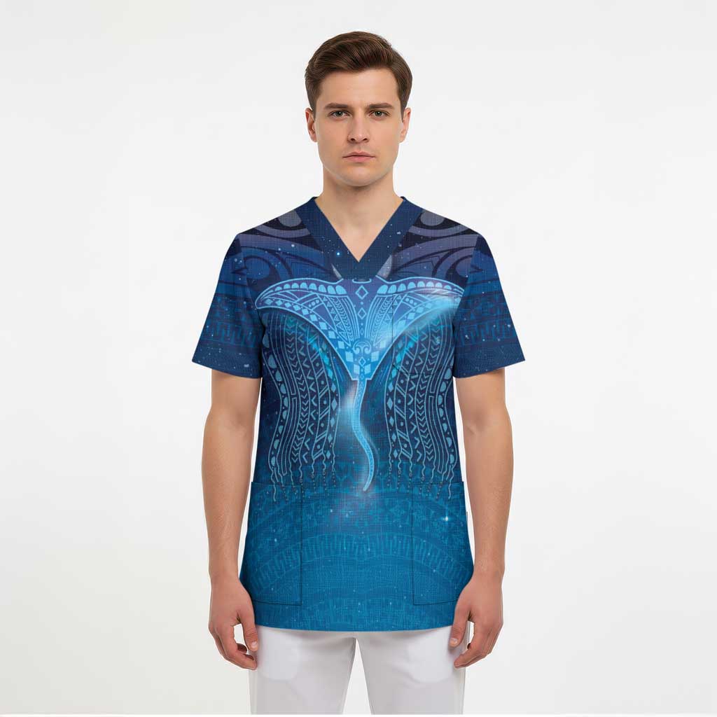 Polynesia Manta Ray Scrub Top Let's The Sea Set You Free - Polynesian Pride