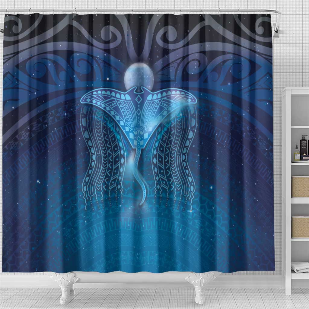 Polynesia Manta Ray Shower Curtain Let's The Sea Set You Free - Polynesian Pride