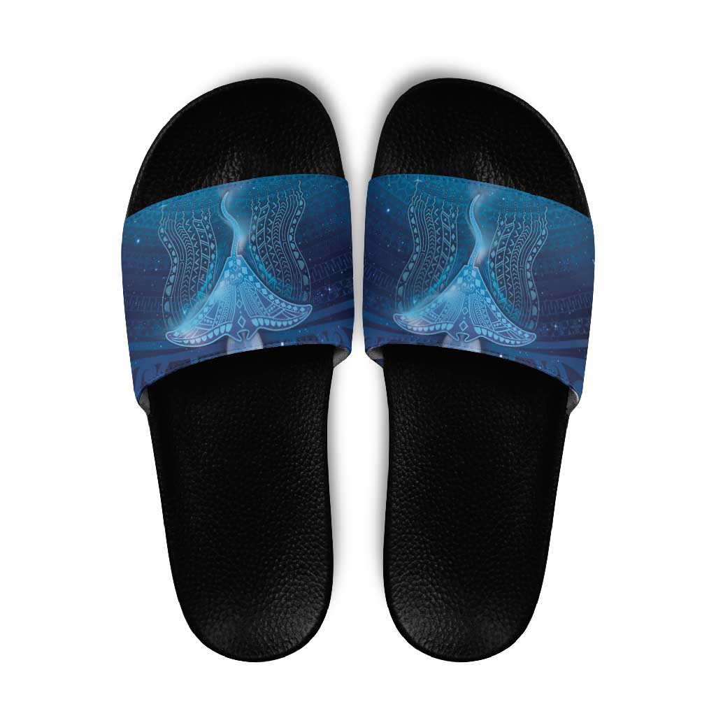 Polynesia Manta Ray Slide Sandals Let's The Sea Set You Free - Polynesian Pride