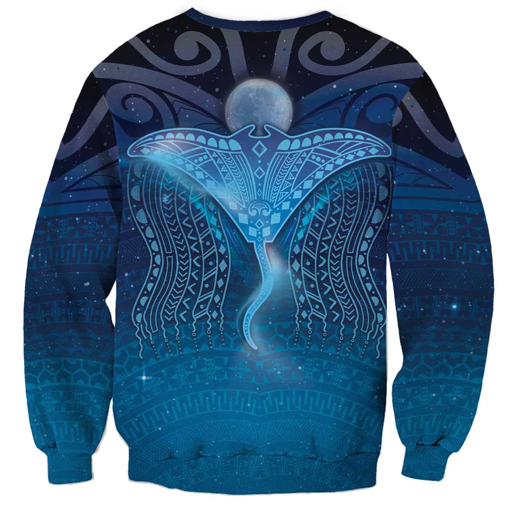 Polynesia Manta Ray Sweatshirt Let's The Sea Set You Free LT05 - Polynesian Pride