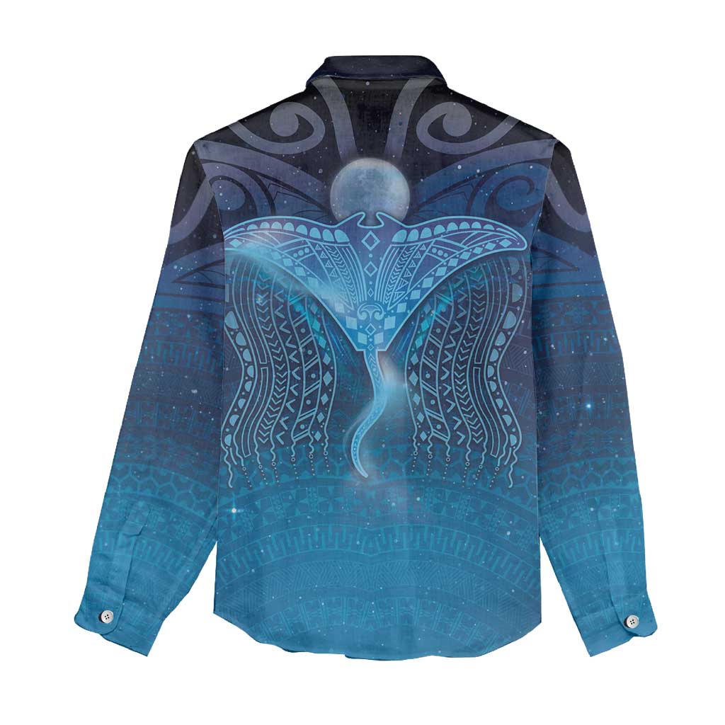 Polynesia Manta Ray Women Casual Shirt Let's The Sea Set You Free - Polynesian Pride