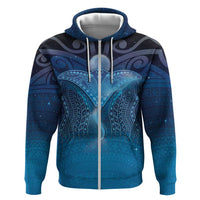 Polynesia Manta Ray Zip Hoodie Let's The Sea Set You Free - Polynesian Pride