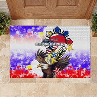 Filipino American History Month Rubber Doormat The Eight-Rayed Sun Flags With Bald Eagle LT05 - Polynesian Pride
