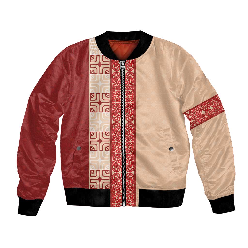 Papua New Guinea Bomber Jacket Oro Tapa Pattern