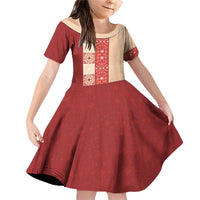 Papua New Guinea Family Matching Off Shoulder Short Dress and Hawaiian Shirt Oro Tapa Pattern