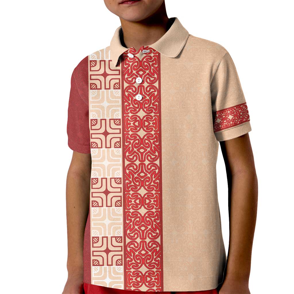 Papua New Guinea Kid Polo Shirt Oro Tapa Pattern