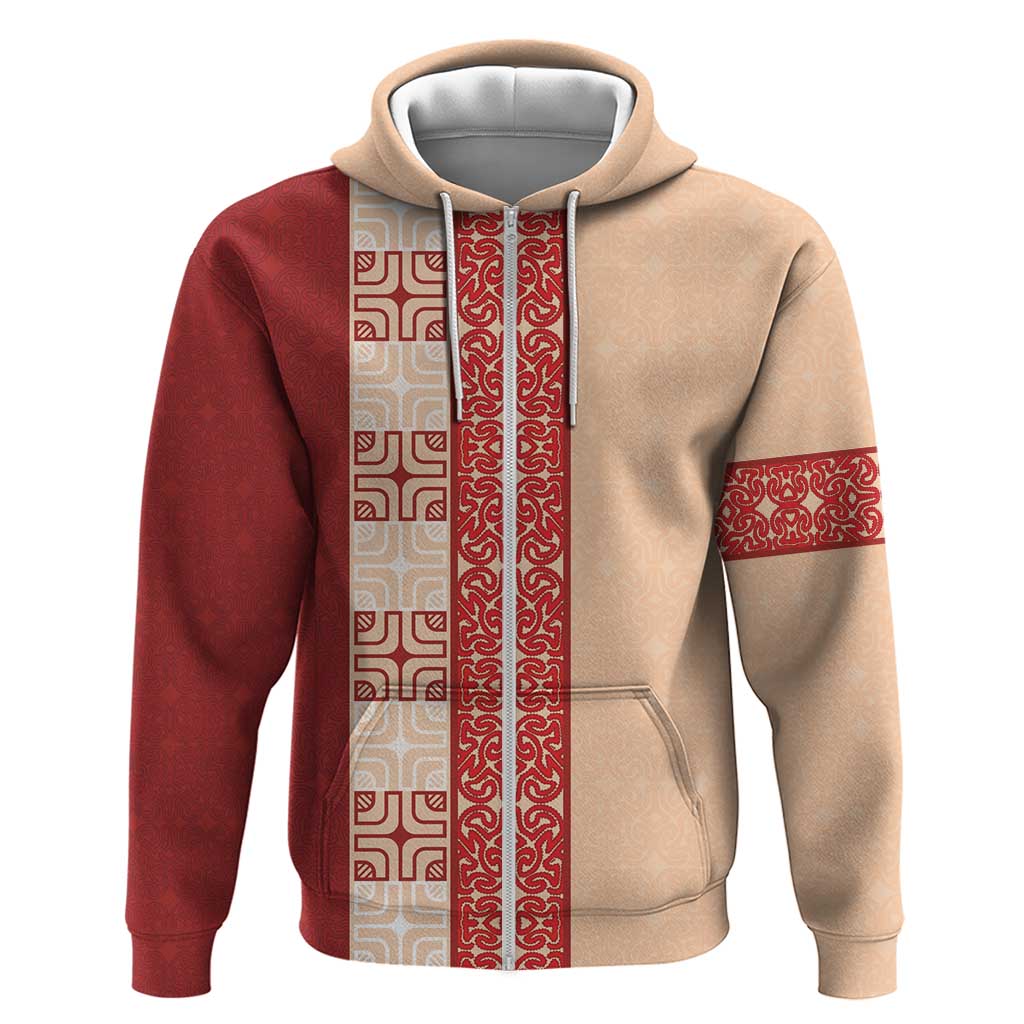 Papua New Guinea Zip Hoodie Oro Tapa Pattern