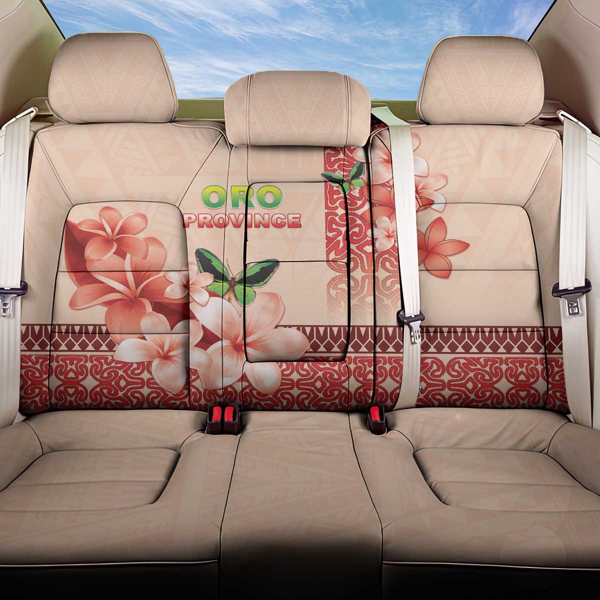 Papua New Guinea Oro Province Back Car Seat Cover Oro Birdwing Butterfly