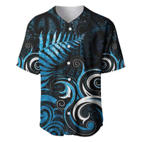 New Zealand Sea Week Baseball Jersey Maori Wave Pattern Ocean Blue LT05 Blue - Polynesian Pride