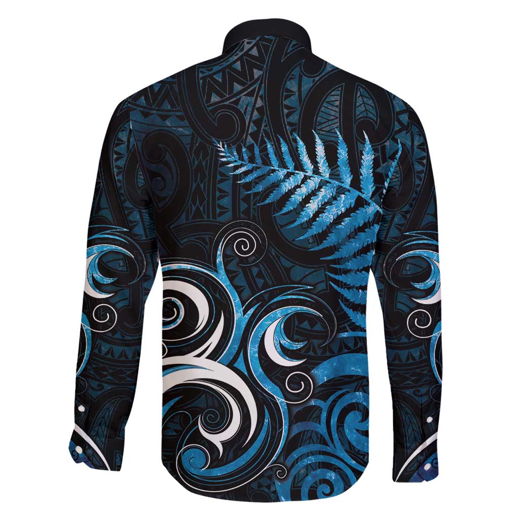 New Zealand Sea Week Family Matching Puletasi and Hawaiian Shirt Maori Wave Pattern Ocean Blue LT05 - Polynesian Pride