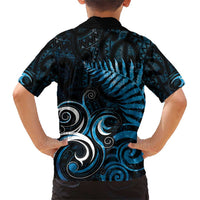 New Zealand Sea Week Family Matching Short Sleeve Bodycon Dress and Hawaiian Shirt Maori Wave Pattern Ocean Blue LT05 - Polynesian Pride