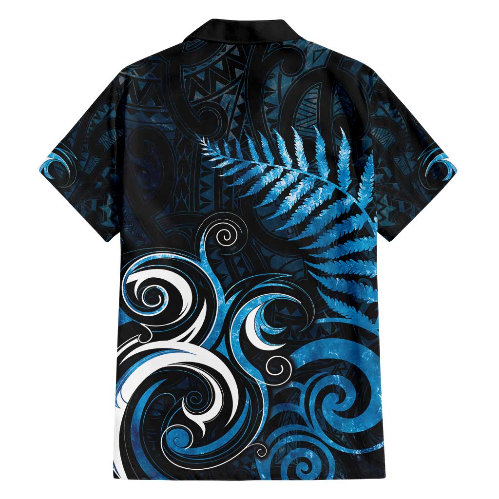 New Zealand Sea Week Family Matching Short Sleeve Bodycon Dress and Hawaiian Shirt Maori Wave Pattern Ocean Blue LT05 - Polynesian Pride