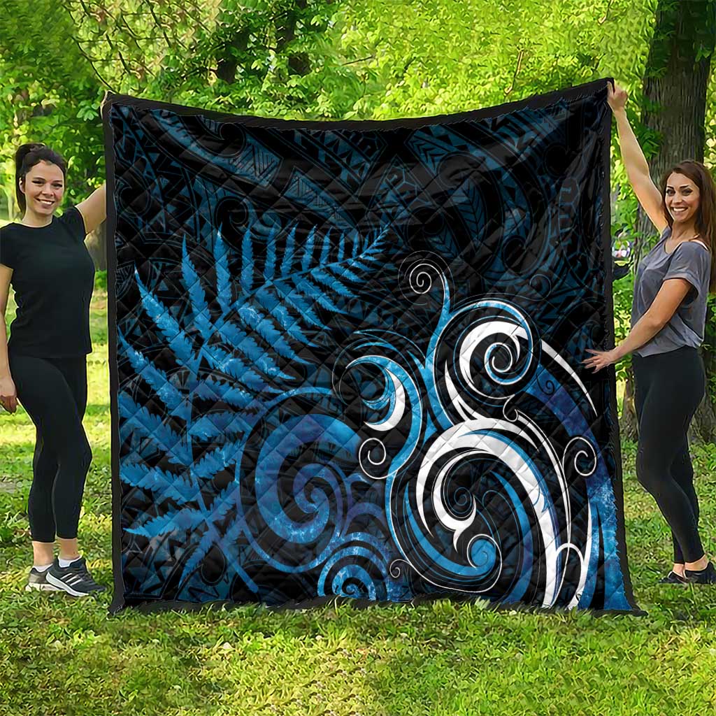 New Zealand Sea Week Quilt Maori Wave Pattern Ocean Blue LT05 - Polynesian Pride