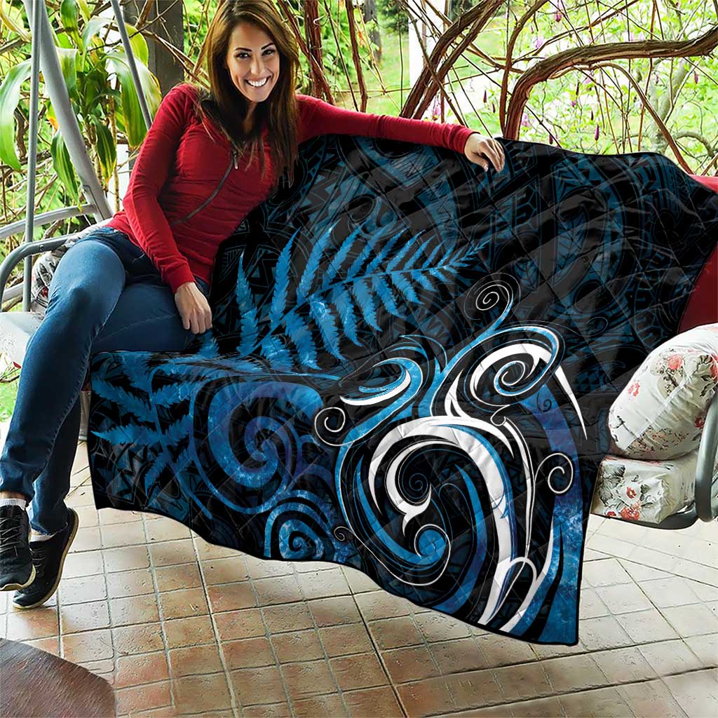 New Zealand Sea Week Quilt Maori Wave Pattern Ocean Blue LT05 - Polynesian Pride