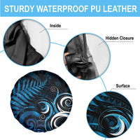 New Zealand Sea Week Spare Tire Cover Maori Wave Pattern Ocean Blue