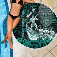 New Zealand Waka Racing Beach Blanket Maori Warriors