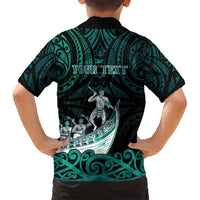 Personalised New Zealand Waka Racing Family Matching Off Shoulder Maxi Dress and Hawaiian Shirt Maori Warriors LT05 - Polynesian Pride