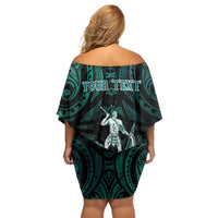 Personalised New Zealand Waka Racing Family Matching Off Shoulder Short Dress and Hawaiian Shirt Maori Warriors LT05 - Polynesian Pride