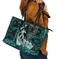 New Zealand Waka Racing Leather Tote Bag Maori Warriors LT05 - Polynesian Pride