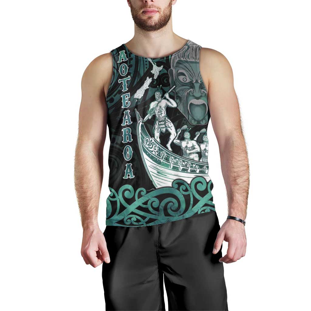 Personalised New Zealand Waka Racing Men Tank Top Maori Warriors