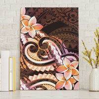 Polynesian Art Tattoo Canvas Wall Art Plumeria Flowers Peach Gradient