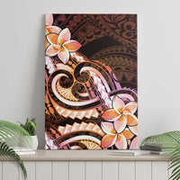 Polynesian Art Tattoo Canvas Wall Art Plumeria Flowers Peach Gradient