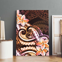 Polynesian Art Tattoo Canvas Wall Art Plumeria Flowers Peach Gradient