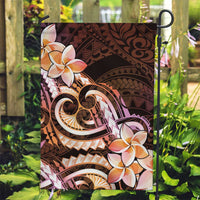 Polynesian Art Tattoo Garden Flag Plumeria Flowers Peach Gradient