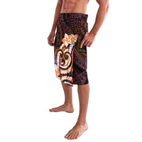 Polynesian Art Tattoo Lavalava Plumeria Flowers Peach Gradient