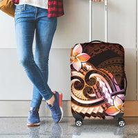 Polynesian Art Tattoo Luggage Cover Plumeria Flowers Peach Gradient