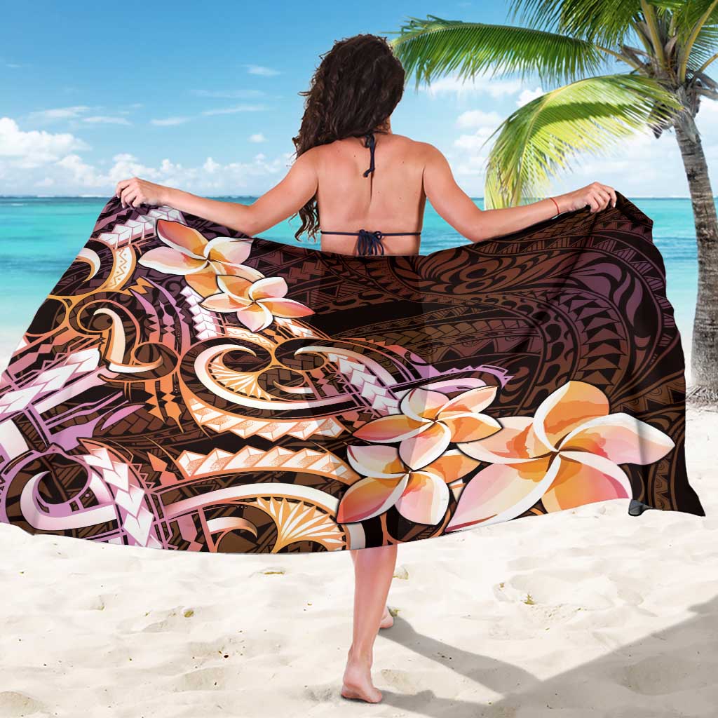 Polynesian Art Tattoo Sarong Plumeria Flowers Peach Gradient LT05 - Polynesian Pride