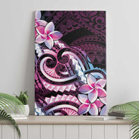 Polynesian Art Tattoo Canvas Wall Art Plumeria Flowers Pink Gradient