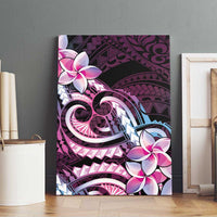 Polynesian Art Tattoo Canvas Wall Art Plumeria Flowers Pink Gradient