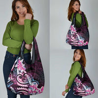 Polynesian Art Tattoo Grocery Bag Plumeria Flowers Pink Gradient LT05 - Polynesian Pride