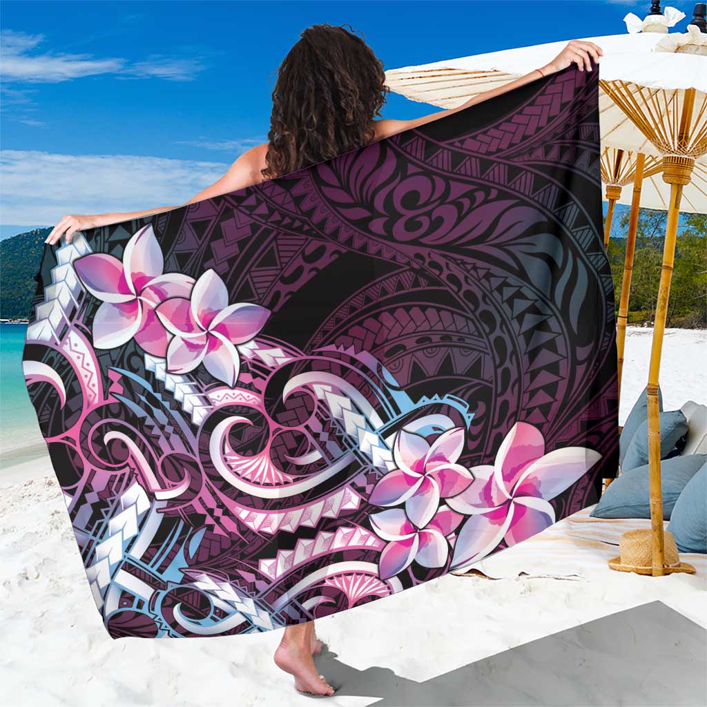 Polynesian Art Tattoo Sarong Plumeria Flowers Pink Gradient LT05 One Size 44 x 66 inches Pink - Polynesian Pride