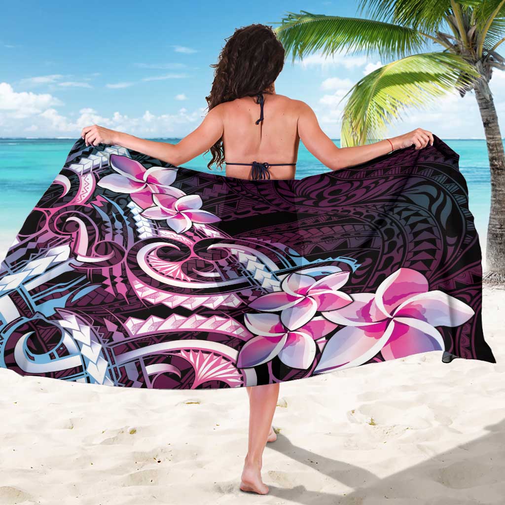 Polynesian Art Tattoo Sarong Plumeria Flowers Pink Gradient LT05 - Polynesian Pride