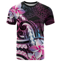 Polynesian Art Tattoo T Shirt Plumeria Flowers Pink Gradient LT05 Pink - Polynesian Pride