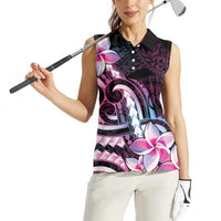 Polynesian Art Tattoo Women Sleeveless Polo Shirt Plumeria Flowers Pink Gradient LT05 - Polynesian Pride