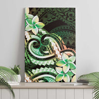 Polynesian Art Tattoo Canvas Wall Art Plumeria Flowers Green Gradient
