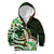 Polynesian Art Tattoo Kid Hoodie Plumeria Flowers Green Gradient