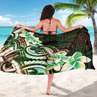 Polynesian Art Tattoo Sarong Plumeria Flowers Green Gradient LT05 - Polynesian Pride