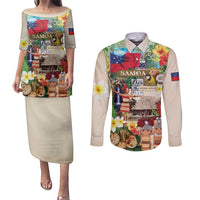 Samoa Culture Couples Matching Puletasi and Long Sleeve Button Shirt Embracing The Spirit