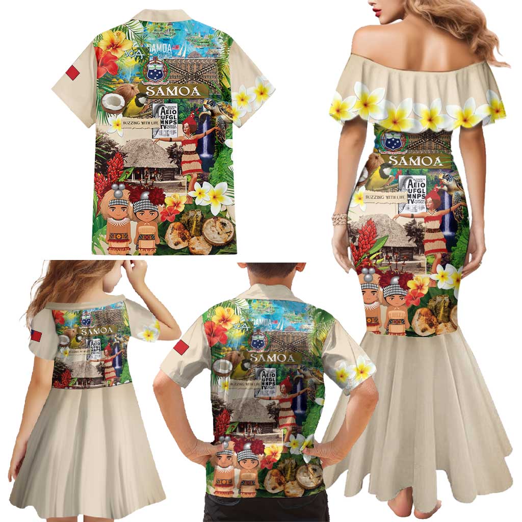 Samoa Culture Family Matching Mermaid Dress and Hawaiian Shirt Embracing The Spirit