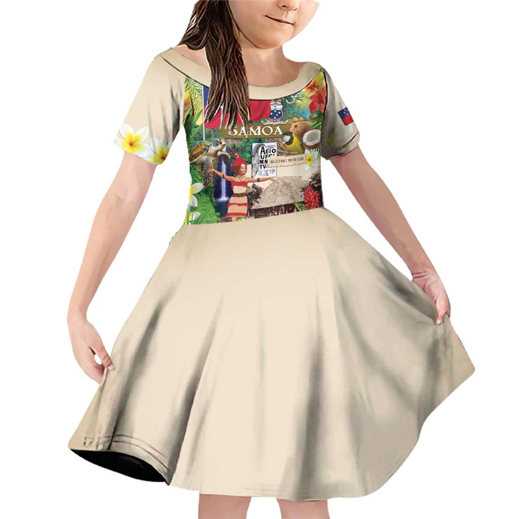 Samoa Culture Family Matching Off Shoulder Short Dress and Hawaiian Shirt Embracing The Spirit