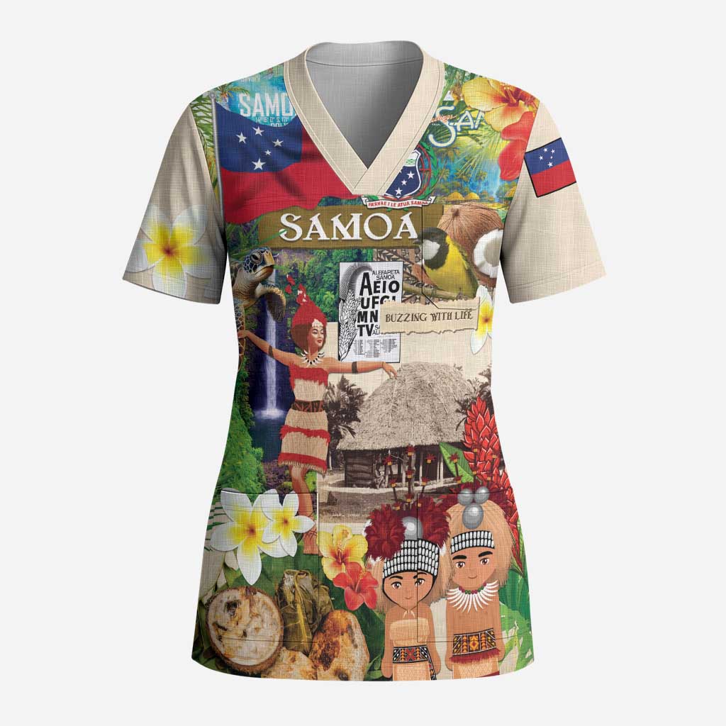 Samoa Culture Scrub Top Embracing The Spirit - Polynesian Pride